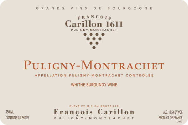 Rượu vang trằng Francois Carillon Puligny-Montrachet 2020