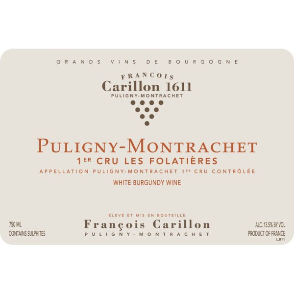 Rượu vang trằng Francois Carillon Puligny Montrachet Les Folatieres 2013