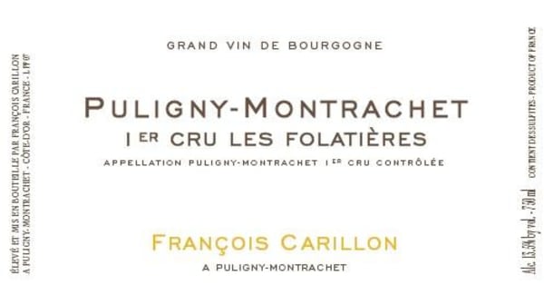 Rượu vang trằng Francois Carillon Puligny-Montrachet Les Folatieres Premier Cru 2010