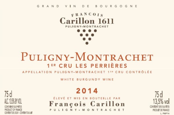 Rượu vang trằng Francois Carillon Puligny-Montrachet Les Perrieres Premier Cru 2014