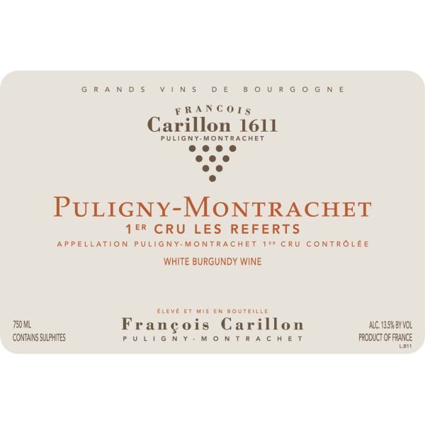 Rượu vang trằng Francois Carillon Puligny Montrachet Les Referts 2013