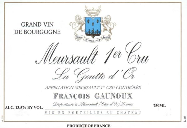 Rượu vang trằng Francois Gaunoux Meursault La Goutte d'Or Premier Cru 2010