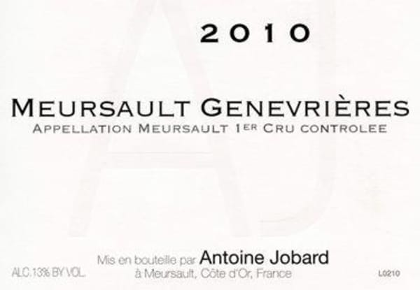 Rượu vang trằng Francois Jobard Meursault Genevrieres 2010