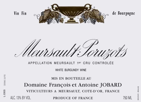 Rượu vang trằng Francois Jobard Meursault Poruzots Premier Cru 2010