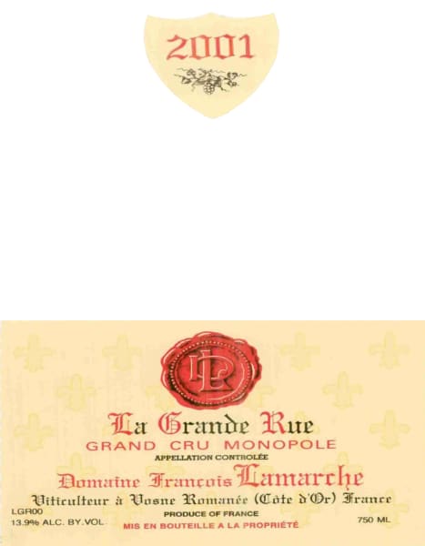 Rượu vang đỏ Francois Lamarche La Grande Rue Grand Cru Monopole 2001