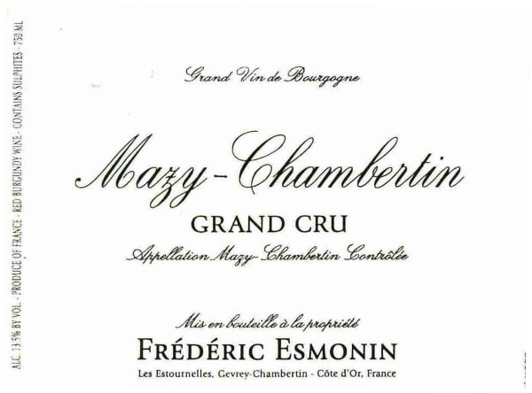 Rượu vang đỏ Frederic Esmonin Mazy-Chambertin Grand Cru 2018