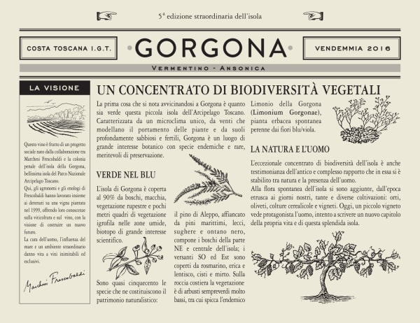 Rượu vang trằng Frescobaldi Gorgona 2016