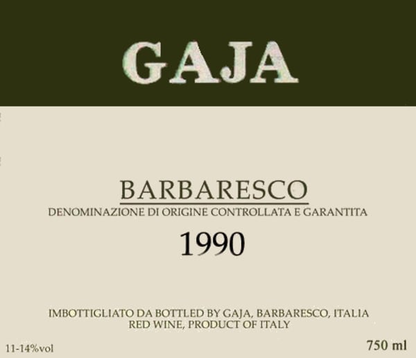 Rượu vang đỏ Gaja Barbaresco 1990