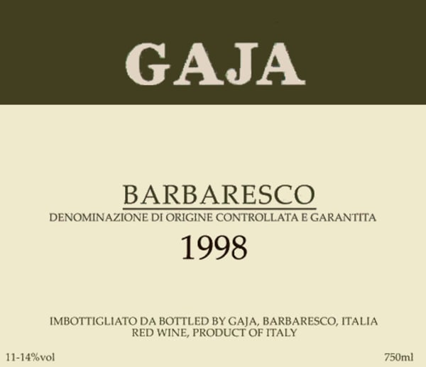 Rượu vang đỏ Gaja Barbaresco 1998