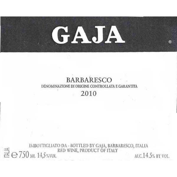 Rượu vang đỏ Gaja Barbaresco 2010