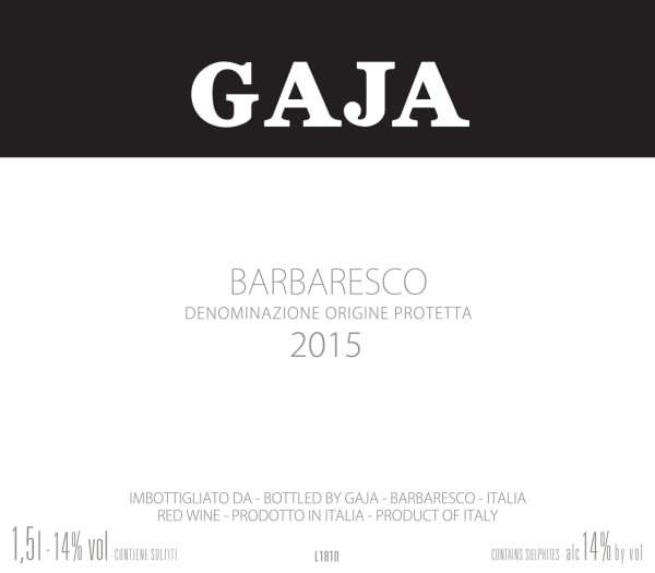 Rượu vang đỏ Gaja Barbaresco 2015