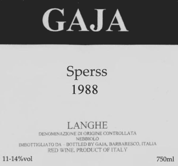 Rượu vang đỏ Gaja Langhe Sperss 1988