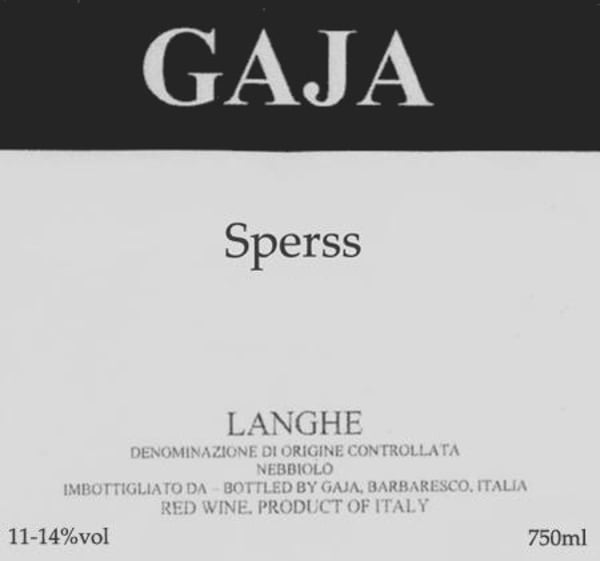 Rượu vang đỏ Gaja Langhe Sperss 1990