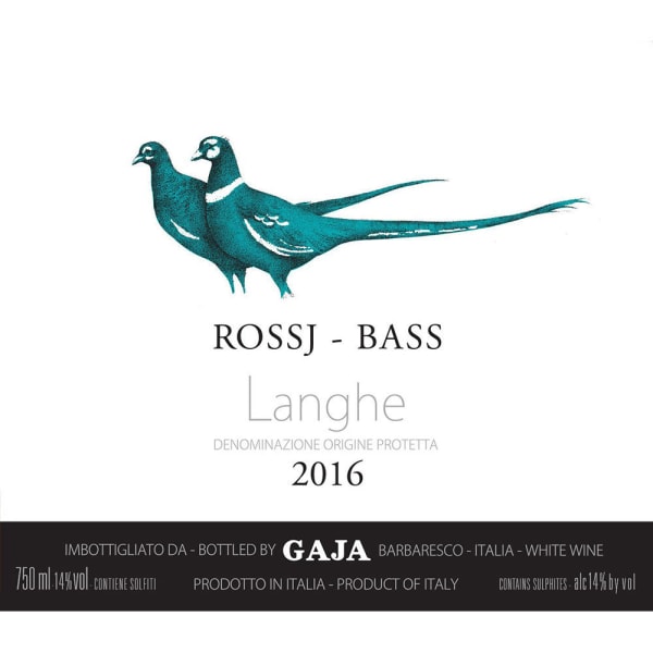 Rượu vang trằng Gaja Rossj-Bass Chardonnay 2016