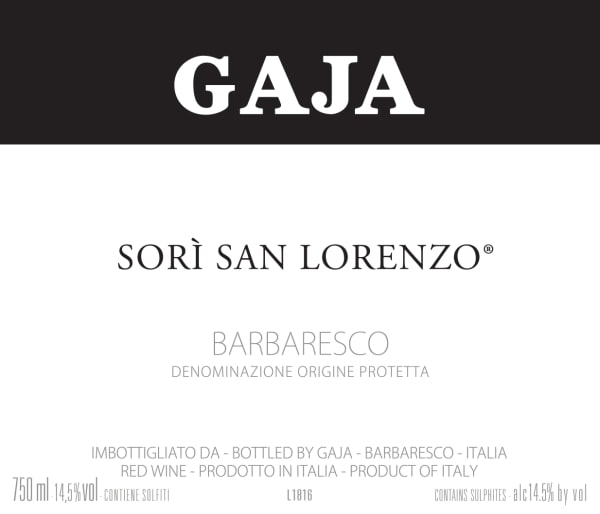 Rượu vang đỏ Gaja Sori San Lorenzo (chai Magnum 1,5 lít) 2017