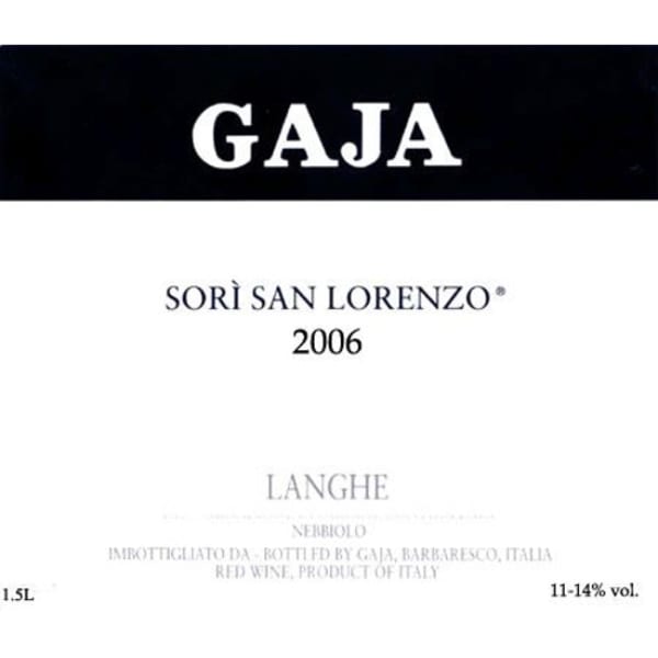 Rượu vang đỏ Gaja Sori San Lorenzo 2006