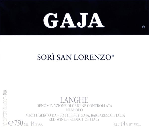 Rượu vang đỏ Gaja Sori San Lorenzo 2008