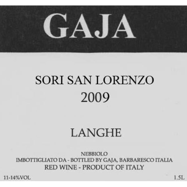 Rượu vang đỏ Gaja Sori San Lorenzo 2009