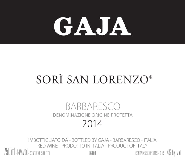 Rượu vang đỏ Gaja Sori San Lorenzo 2014