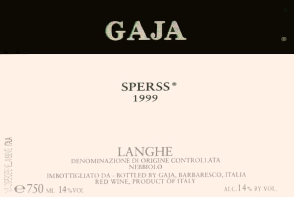 Rượu vang đỏ Gaja Sperss Barolo 1999