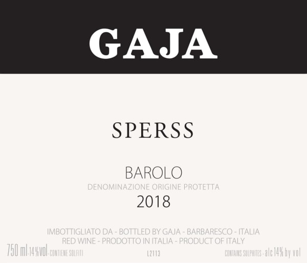 Rượu vang đỏ Gaja Sperss Barolo 2018