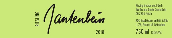 Rượu vang trằng Gantenbein Wine Weingut Daniel Marta Gantenbein Riesling 2018