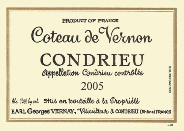 Rượu vang trằng Georges Vernay Condrieu Coteau de Vernon 2005