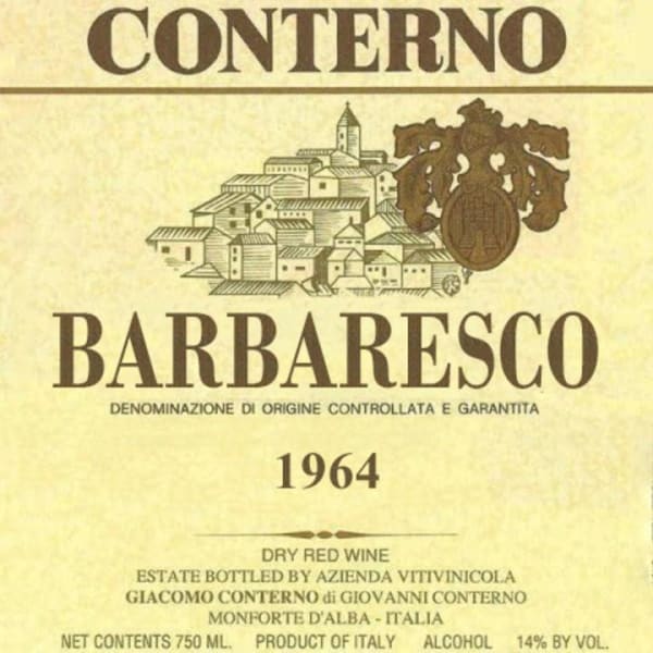 Rượu vang đỏ Giacomo Conterno Barbaresco 1964