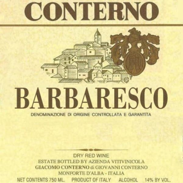 Rượu vang đỏ Giacomo Conterno Barbaresco 1965