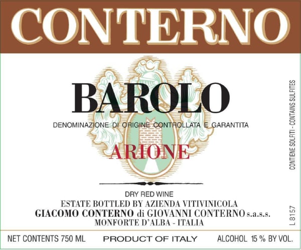 Rượu vang đỏ Giacomo Conterno Barolo Arione (chai Magnum 1,5 lít) 2016