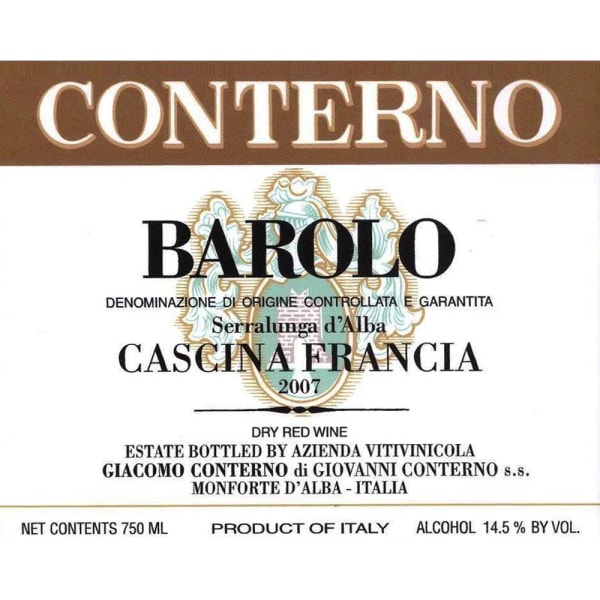 Rượu vang đỏ Giacomo Conterno Cascina Francia Barolo (chai Magnum 1,5 lít) 2007