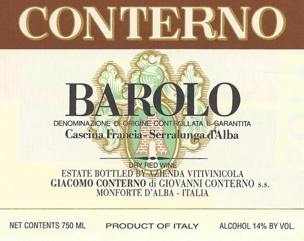 Rượu vang đỏ Giacomo Conterno Cascina Francia Barolo 2001