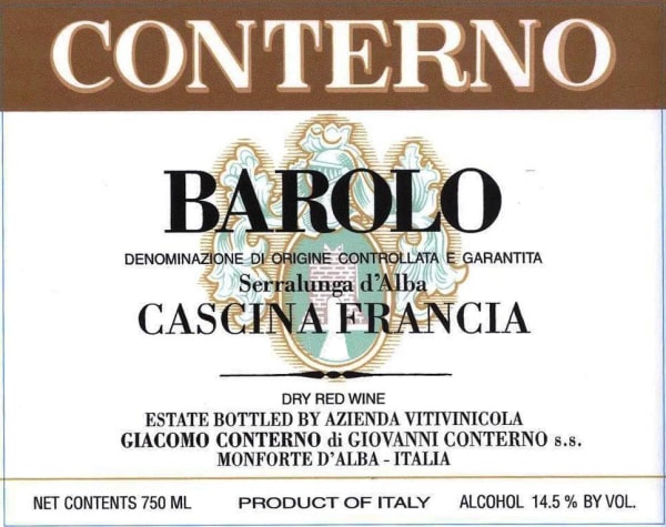 Rượu vang đỏ Giacomo Conterno Cascina Francia Barolo 2008