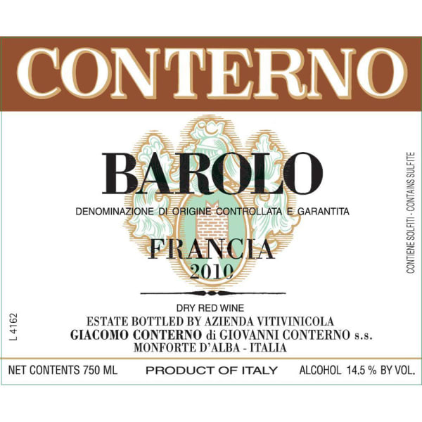 Rượu vang đỏ Giacomo Conterno Cascina Francia Barolo 2010