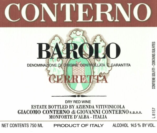Rượu vang đỏ Giacomo Conterno Ceretta Barolo (chai Magnum 1,5 lít) 2015
