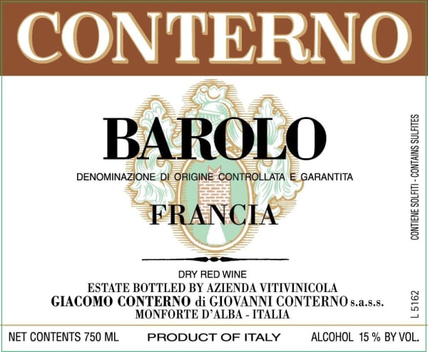 Rượu vang đỏ Giacomo Conterno Francia Barolo 2018