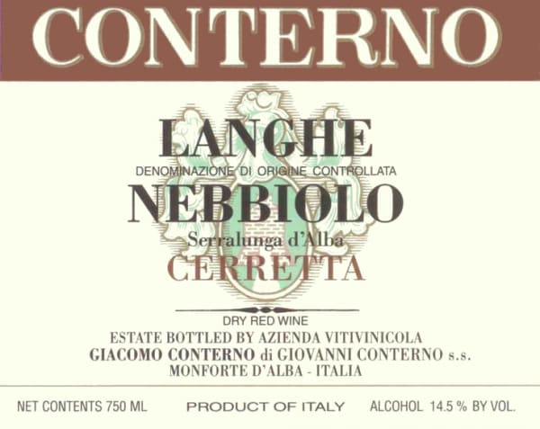 Rượu vang đỏ Giacomo Conterno Langhe Cerreta Nebbiolo 2010