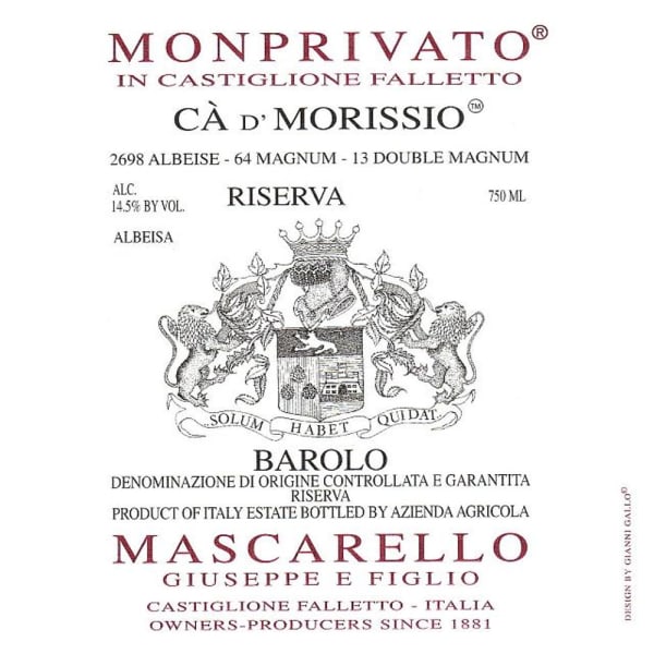 Rượu vang đỏ Giuseppe Mascarello Barolo Ca D'Morissio 2003