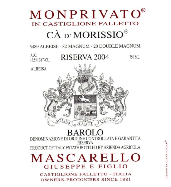 Rượu vang đỏ Giuseppe Mascarello Barolo Monprivato Ca d'Morissio Riserva 2004