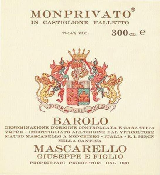 Rượu vang đỏ Giuseppe Mascarello Monprivato Barolo 1974