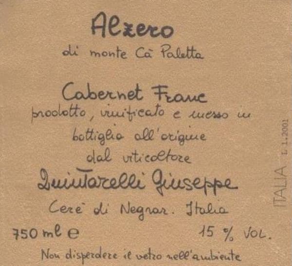 Rượu vang đỏ Giuseppe Quintarelli Alzero Cabernet 2001