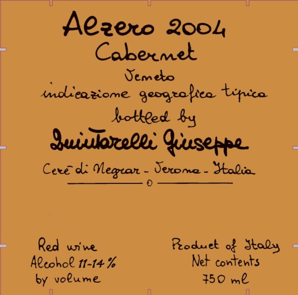 Rượu vang đỏ Giuseppe Quintarelli Alzero Cabernet 2004