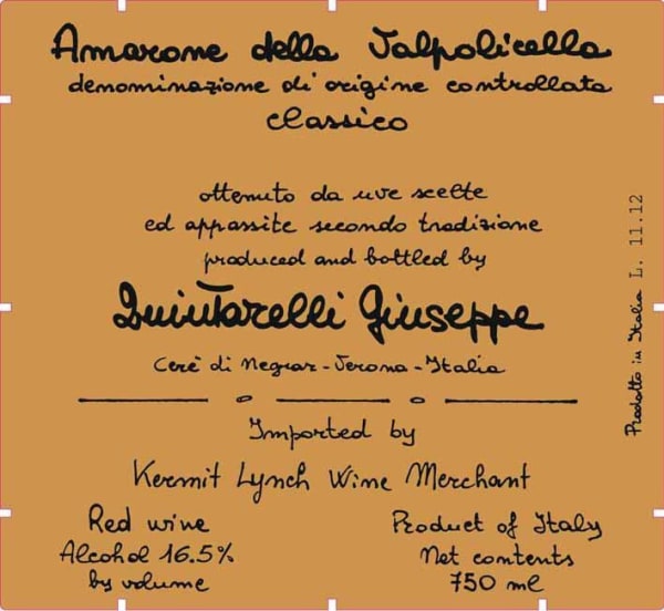 Rượu vang đỏ Giuseppe Quintarelli Amarone della Valpolicella Classico (chai Magnum 1,5 lít) 2011