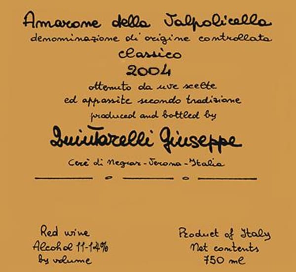 Rượu vang đỏ Giuseppe Quintarelli Amarone della Valpolicella Classico 2004