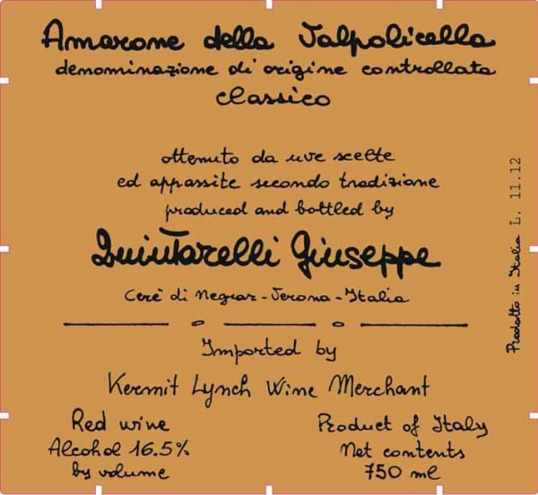 Rượu vang đỏ Giuseppe Quintarelli Amarone della Valpolicella Classico 2012