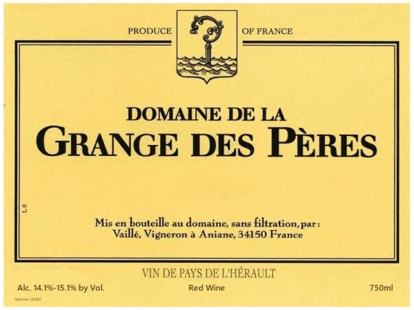 Rượu vang đỏ Grange des Peres Pays d'Herault 2015