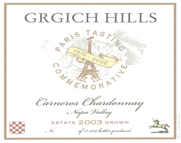 Rượu vang trằng Grgich Hills Estate  Paris Tasting Commemorative Chardonnay 2003