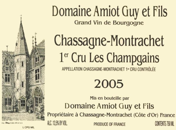 Rượu vang trằng Guy Amiot Chassagne-Montrachet Les Champgains Premier Cru 2005