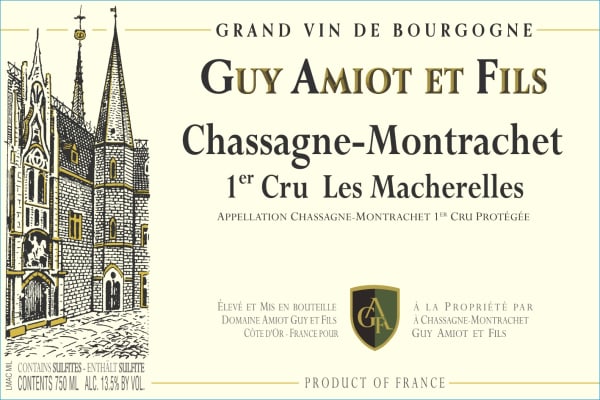 Rượu vang trằng Guy Amiot Chassagne-Montrachet Les Macherelles Premier Cru 2020