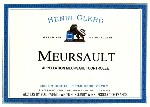 Rượu vang trằng Henri Clerc Meursault 2019